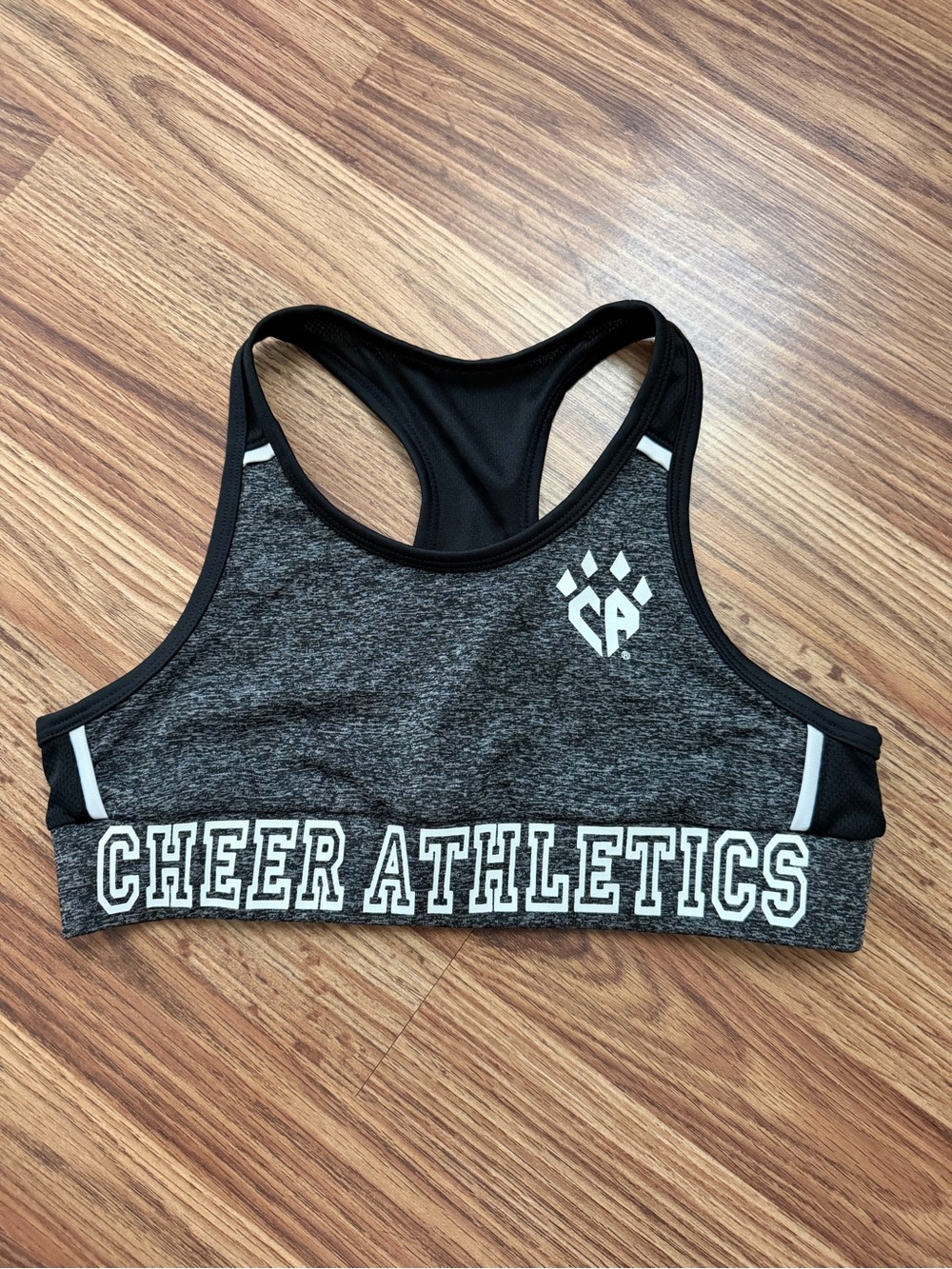 Cheer Athletics Black Gray Sports Bra YXL